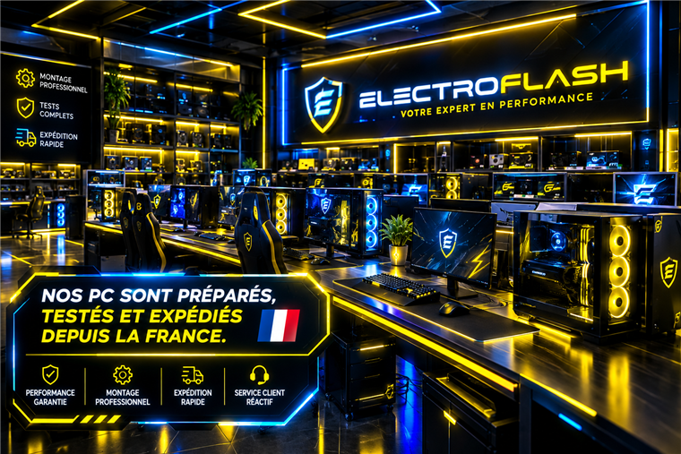 Nos PC sont préparés, testés et expédiés depuis la France.